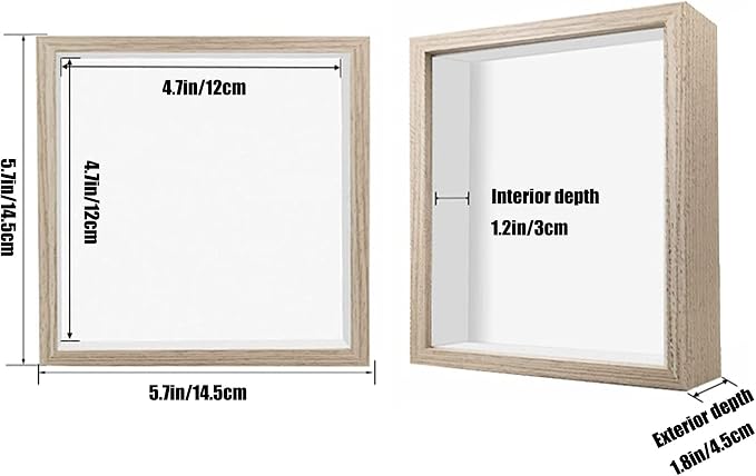 5x5 Small Shadow Box Frame, Display Case Box - Image 2
