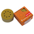 Orbital Sander Paper 5 Inch 8 Hole 220 Grit Sanding Disc,Hook and Loop Wet/Dry Gold Replacement Sandpaper,Suitable for Wood,Plastic Grinding and Polishing,Pack of 50