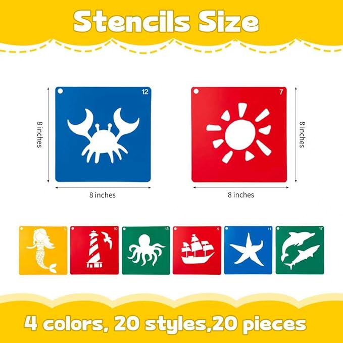 20 PCS Ocean Creatures Stencils - Image 3
