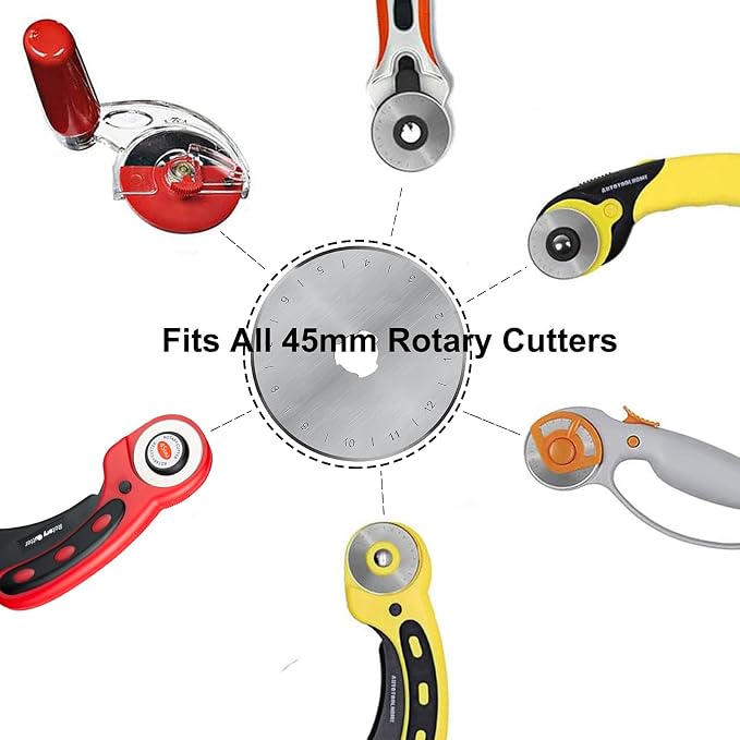 45mm Rotary Cutter Blades 5-Pack Replacement Blades Fits Fits Fiskars, DAFA - Image 2