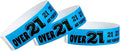 200 WristCo Over 21 Neon Blue Tyvek Wristbands for Events - ¾” x 10” - Waterproof Recyclable Comfortable Tear Resistant Paper Bracelets Wrist Bands for Concerts Festivals Admission Party