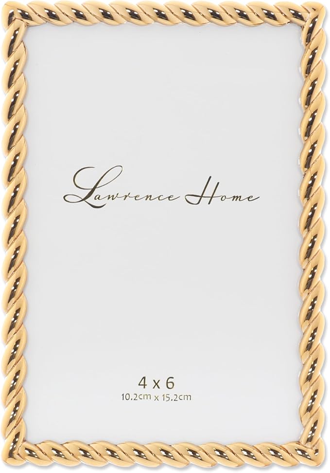 Lawrence Frames 4x6 Golden Rope Picture Frame by LawrenceFrames