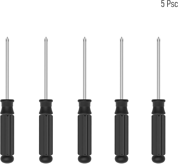 5PCS Mini Phillips Screwdriver, 3mm Cross Head with Black Non-slip Handle for Small Appliances, 3.62"(92mm) Total Length, Non-magnetic
