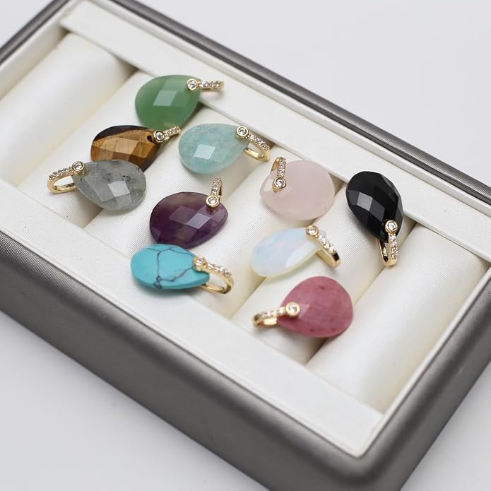 LE SKY Natural Stone Pendants Healing Crystal Gemstones - Image 2