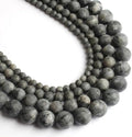 36pcs Natural Matte Black Larvikite Gemstone Beads，10mm Frosted Round Loose by Yochus
