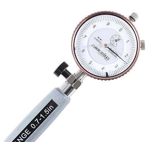 Accusize Industrial Tools 0.7-1.5'' by 0.0001'' Dial Bore Gage, Stem Length 6'', Ee20-1015