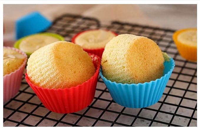 Reusable Silicone Cupcake Baking Cups 24 Pack, 2.75 inch Cups, & Non-stick - Image 3