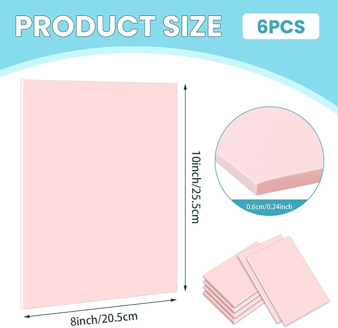6 Pack 8"x10" Large Rubber Carving Blocks - Image 2