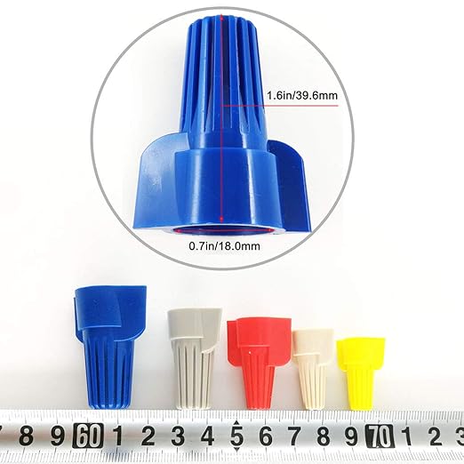 UL Listed Blue Winged Electrical Wire End Connectors Caps Bulk 100 Pack Large Twist-on Wire Connectors Nuts 14-6 AWG,HS P17 Type Screw Terminals