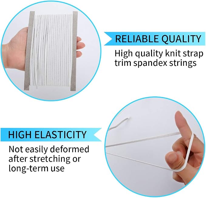 Elastic Band for Sewing, 1/8 Inch x 12 Yard High Elasticity Sewing Elastic - Image 3