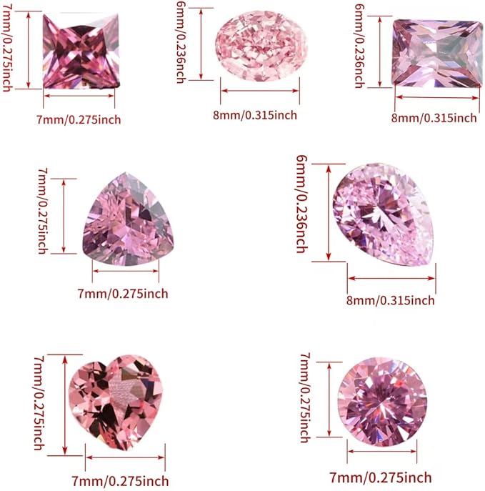 Pink Gemstone Color Cubic Zirconia Loose Beads Unset - Image 2