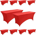 10-Pack 6ft Red Spandex Table Covers by Unknown