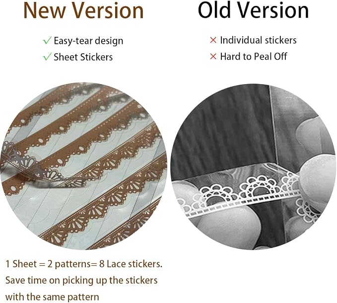 160 Pcs Transparent Lace Stickers - Image 5