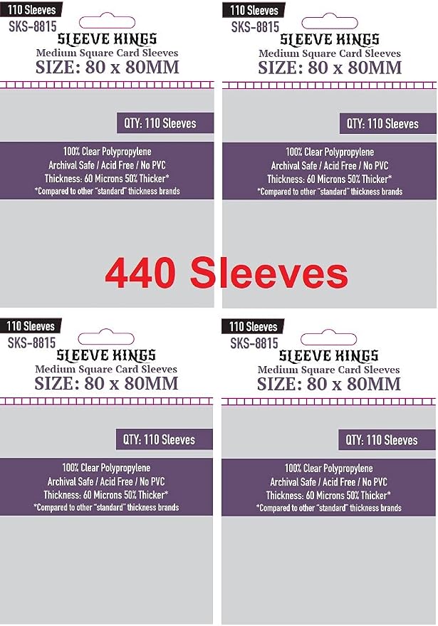 Sleeve Kings Medium Square Card Sleeves 80 X 80 mm by SleeveKings