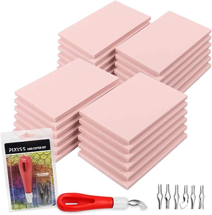 Rubber Block Stamp Carving Blocks Stamp Making Kit by PIXISS