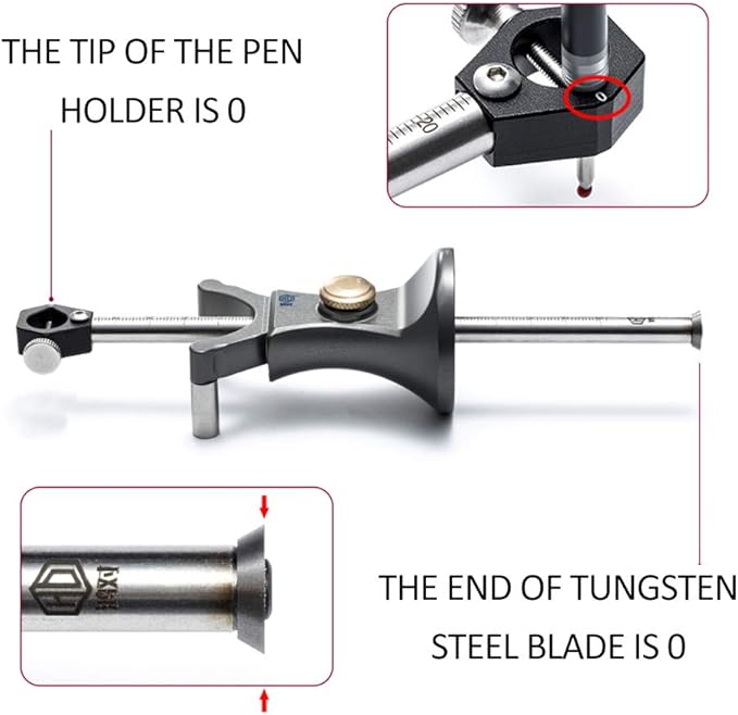 Wood Scribe Tool Wheel Marking Gauge woodworking tool set 180 MM Sliding Mark Scraper Adjustable Precision Linear Arc Dual-purpose Scriber Parallel Line Drawing Tool