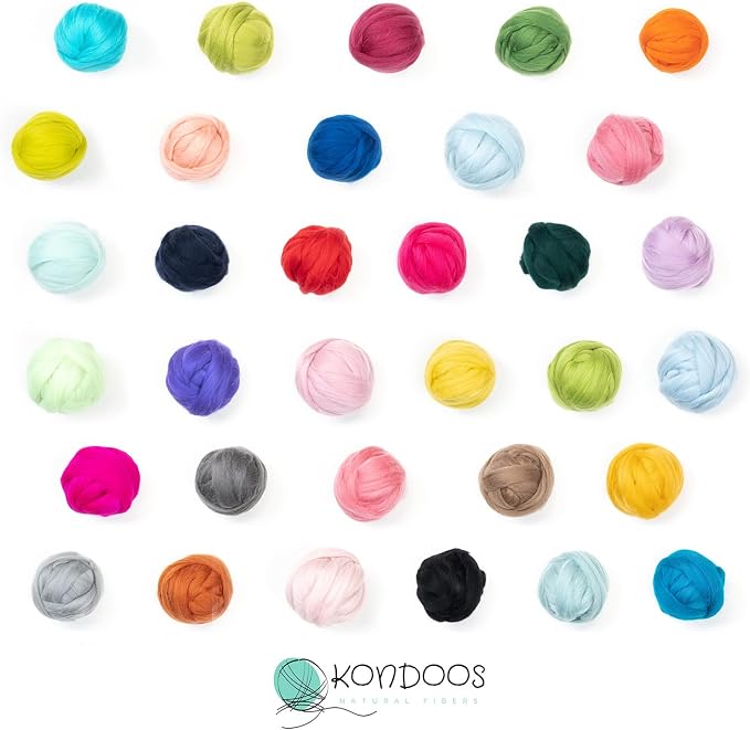 Kondoos Colored Natural Wool roving, 8 OZ. Best Wool - Image 5