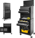 Rolling Tool Chest, 3-in-1 Detachable Metal Tool Box with Wheels & Drawers, High Capacity Toolbox Organization Sliding Drawers Garage Storage Box Cabinet Tools Cart for Warehouse Workshop