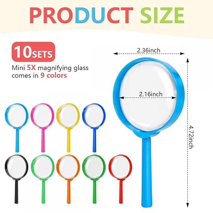 SenseYo 10 PCS Mini Magnifying Glass - Image 2