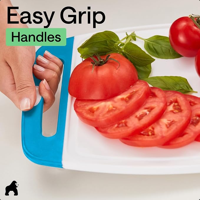 GORILLA GRIP BPA-Free Reversible Kitchen Cutting Board Set of 3, US Designed - Image 8