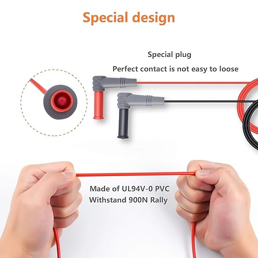 Banana Plug Multimeter Test Leads, 1000V 20A Digital Multi Meter Clamp Tester Probes (100)