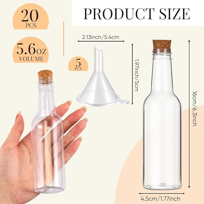 Tanlade 20 Pcs 5.6oz Plastic Sand Art Bottles - Image 2