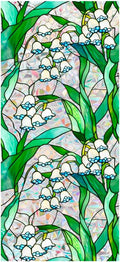 JOONOR Retro Lily of The Valley Window Privacy Film, Stained Glass Decals by JOONOR