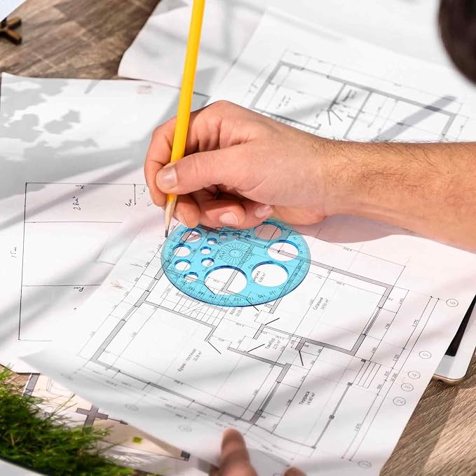 Circle Template for Drawing, Plastic Circle Stencil Geometric Circle Ruler for - Image 4