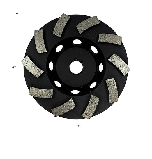 Benchmark Abrasives 4 Inch Grinder Wheels Threaded Swirly Turbo Diamond Cup Wheel with 5/8"-11 Arbor Hole for Masonry, Natural Stone, Concrete Grinding Wheel - Angle Grinder Attachments (4”)