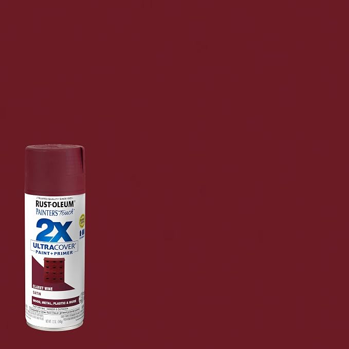 Rust-Oleum Painter's Touch 2X Ultra Cover Spray Paint, Satin Claret Wine | - Image 2