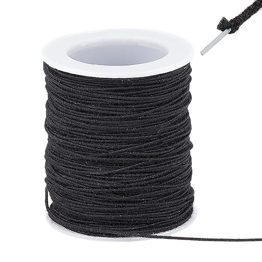 OLYCRAFT 50 Yards/45.7m Black Wire Cotton Covered Cloth Covered Stem Floral Wire by OLYCRAFT