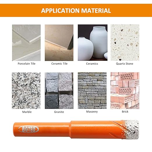 Dry Diamond Drill Bit Set,BGTEC 1pc 5/16" 8mm Hole Saw for Granite,Marble,Masonry, Concrete, Tile/Ceramic, Glass, Hard Plastic,Vacuum Brazed Diamond Core Drill Bit Kit