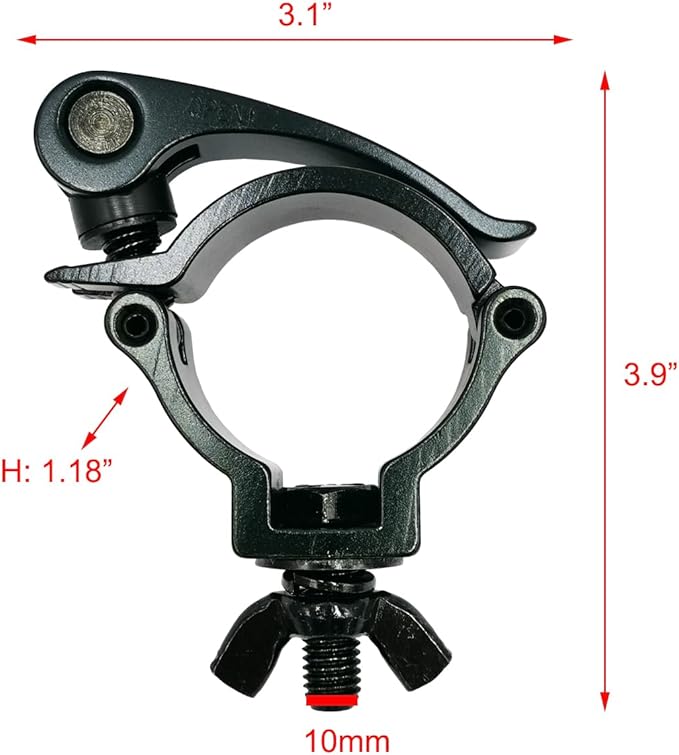 Lighting Clamp 2 Inch Truss Quick Release Mount Heavy Duty 220 Lbs Fit 48-51mm OD Pipe truss F34 Black