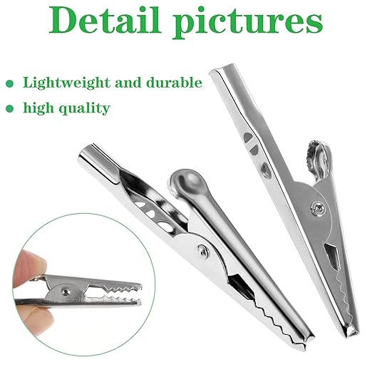 OBANGONG 50 Pcs Stainless Alligator Crocodile Test Clip Cable Lead Screw Probe Fixing,2 inch Length