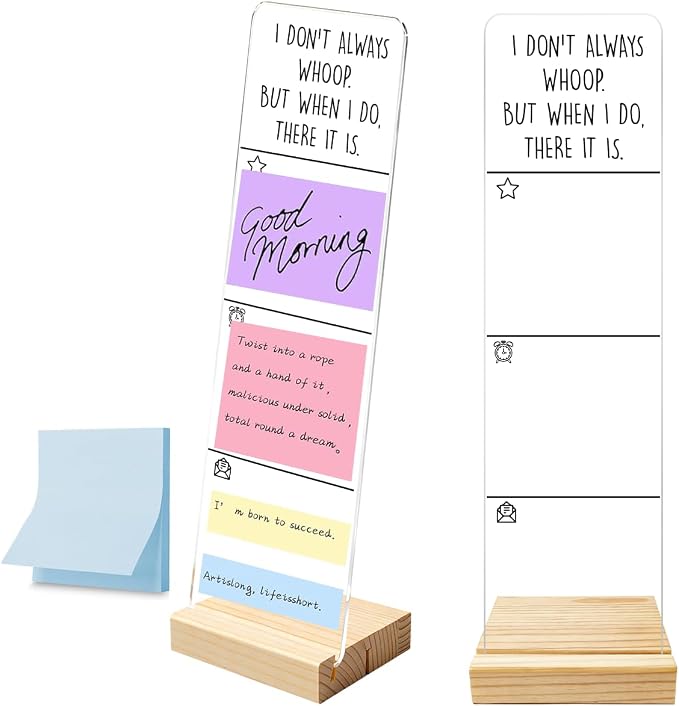 Monitor Memo Board with Removable Wooden Base Acrylic Portable Sticky Note by HTBIG