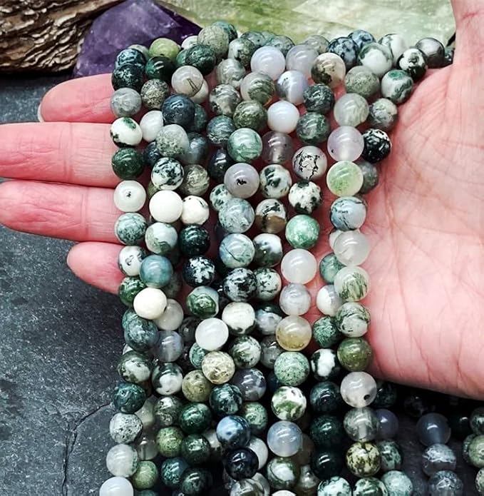 Zenkeeper 108 Pcs Moss Agate Beads - Image 2