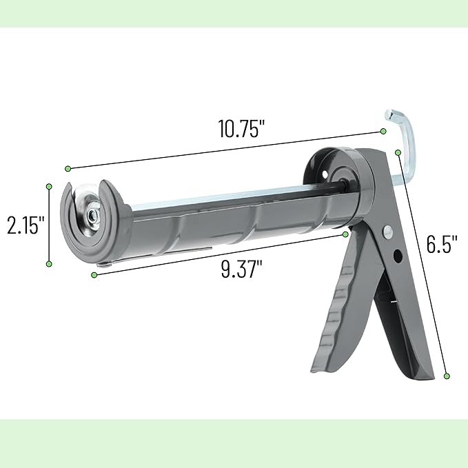 Bates- Caulking Gun, 10:1 Thrust Ratio, Grey, Caulking Tool Gun, Caulk Gun No Drip, Hand Caulking Guns, Silicone Gun, Caulking Gun Tool, No Drip Caulk Gun, Caulk Guns, Caulking Gun Dripless