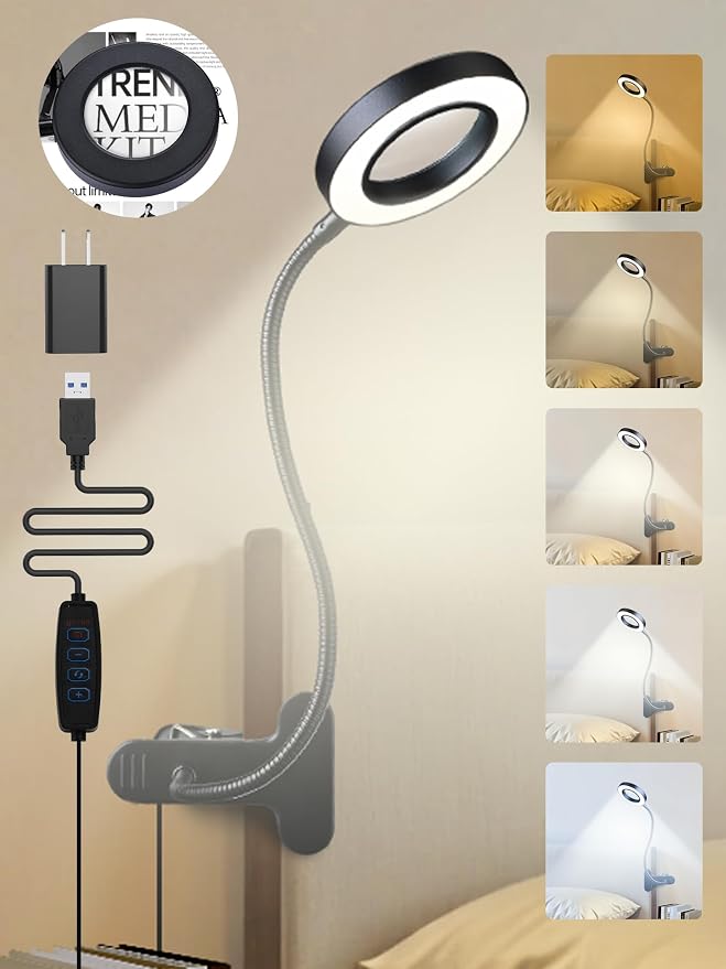 10X Magnifying Glass with Light, 5 Colors+10 Brightness Reading Lamp, 58 LED by Unknown