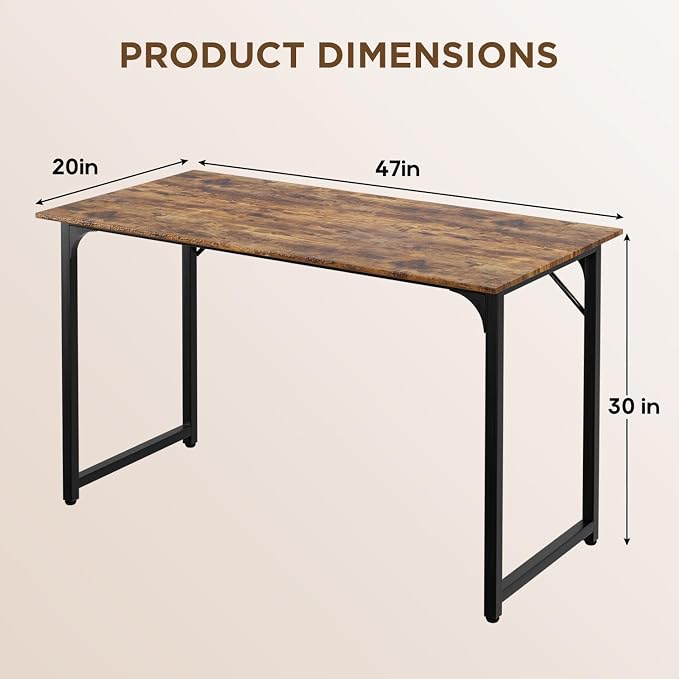 PayLessHere | 47 Inch Computer Desk | Brown | Office Desk - Image 3