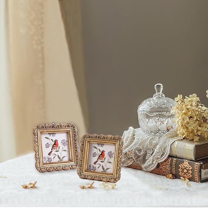 Vintage Picture Frames 3x3 Square Bronze Antique Picture Frames - Image 5