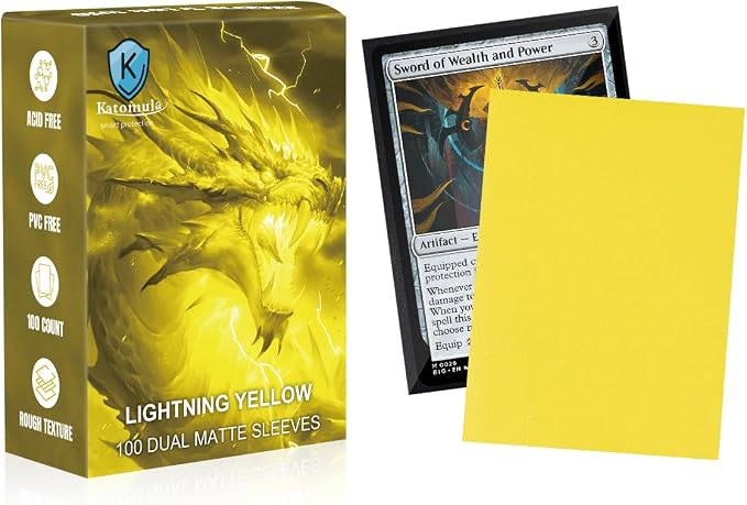 Lightning Yellow Dual Matte Card Sleeves, Katomula Card Sleeves by Katomula