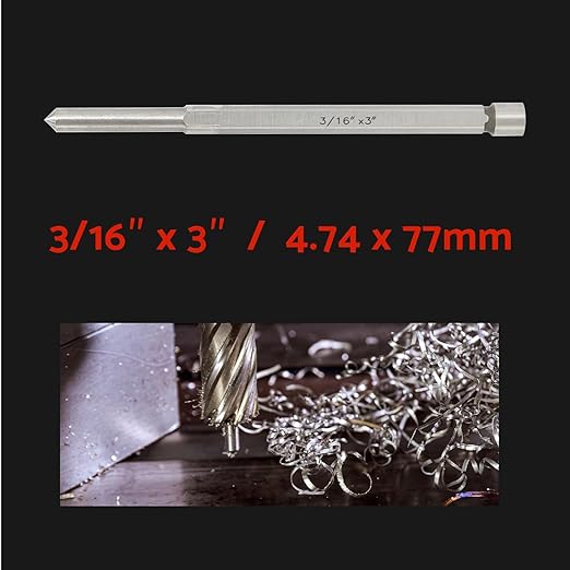 S&F STEAD & FAST Pilot Pin for Annular Cutter 2-Pc, 3/16" x 3", for Mag Drill Bit Cutting Diameter 7/16" DOC 1"