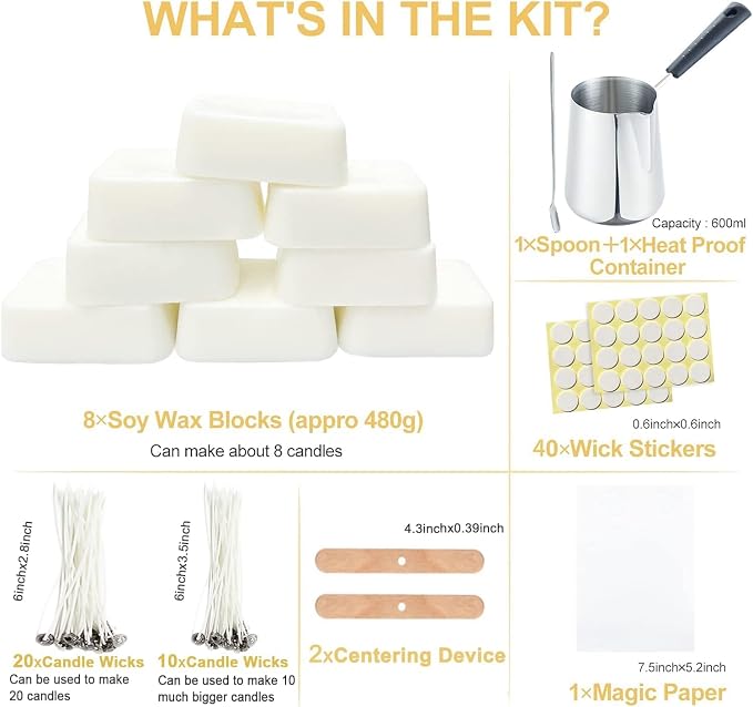 Candle Making Kit for Adults Beginners, Candle Making Supplies Include Soy Wax - Image 4