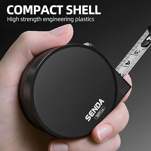 Tape Measure 10FT/3M, Compact Small Measuring Tape, Black and White Faceted Ruler Tape, Easy-to-Read Metric/Inch Measurements for Home, Office, and DIY Crafts Use(10Ft)