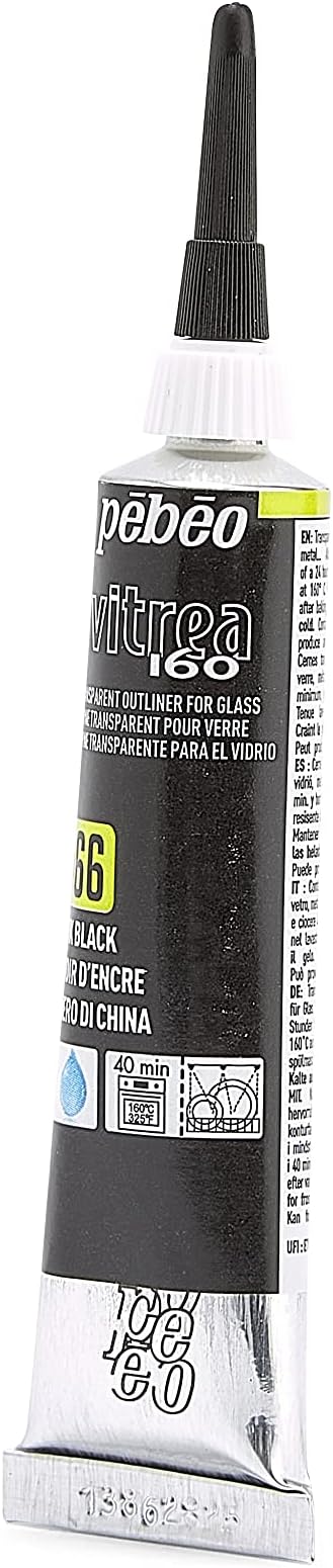 PEBEO Vitrea 160 Glass Paint Outliner, 0.67 Fl Oz, Ink Black - Image 14