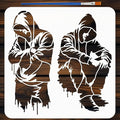 FINGERINSPIRE Graffiti Doodle Man Stencils 11.8x11.8inch by FINGERINSPIRE