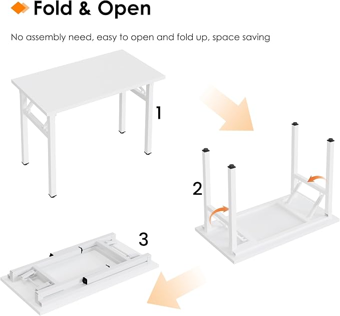 Need Small Folding Computer Desk, 35.8 Inch Writing Table, Sturdy Foldable Desk - Image 5