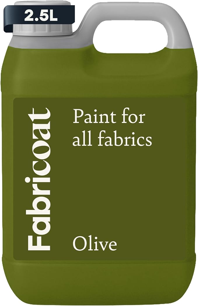 Fabricoat Olive Fabric Upholstery Paint & Dye | 2.5L / 85 fl oz | Restore or by Fabricoat