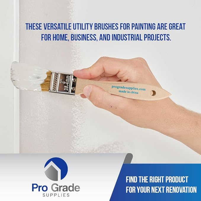 Pro Grade 1" Chip Brushes, Disposable Paint Brushes, - Image 6