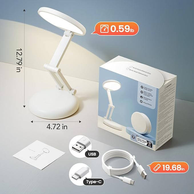 One Fire Rechargeable Table Lamp, Dimmable Cordless Lamp Desk Lamp - Image 9